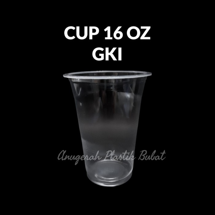 Gelas Cup Plastik Uk 16 Oz Merk GKI Bahan PP/ Cup Plastik 7 Gram