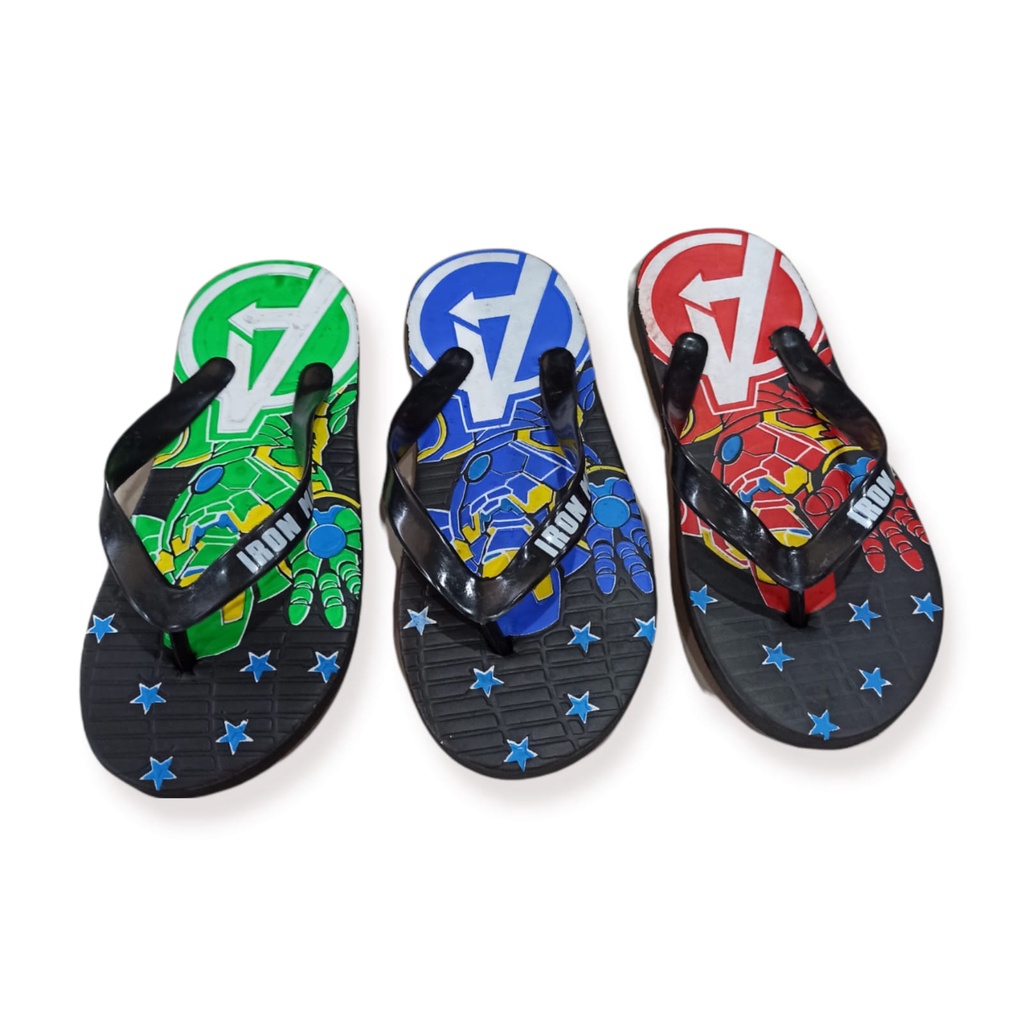 SANDAL JEPIT KARAKTER ANAK IRON MAN | SENDAL KERAKTER IRONMAN SUPER HERO SIZE 26/35