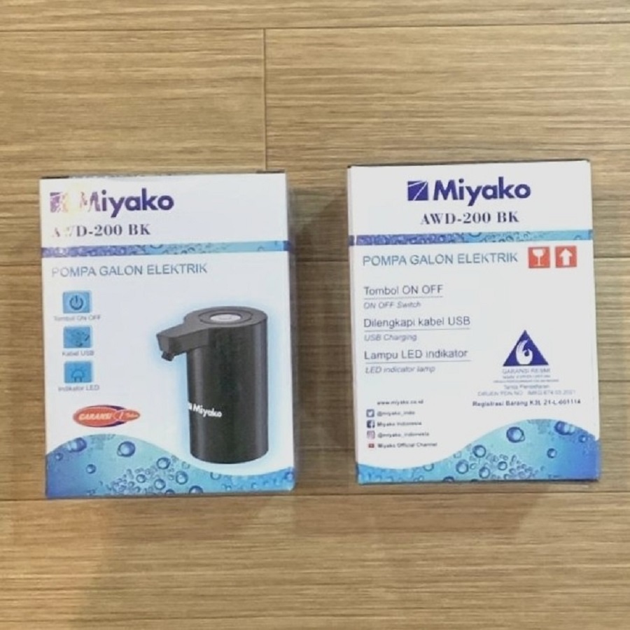 Pompa Galon Cas Elektrik Dispenser Miyako AWD200 AWD 200 Recharge USB Water Pump Electric