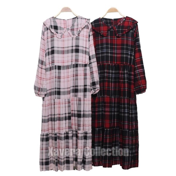 XC - Midi Dress Burbery / Midi Dress Terbaru / Dress Wanita Trendy / Dress Burbery