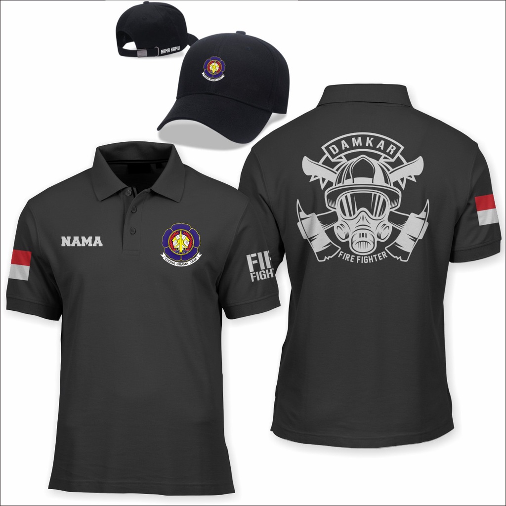 BAJU POLO DAMKAR INDONESIA - KAOS POLO DAMKAR GRATIS NAMA DAN MASKER - KAOS KERAH DAMKAR - BAJU KERA