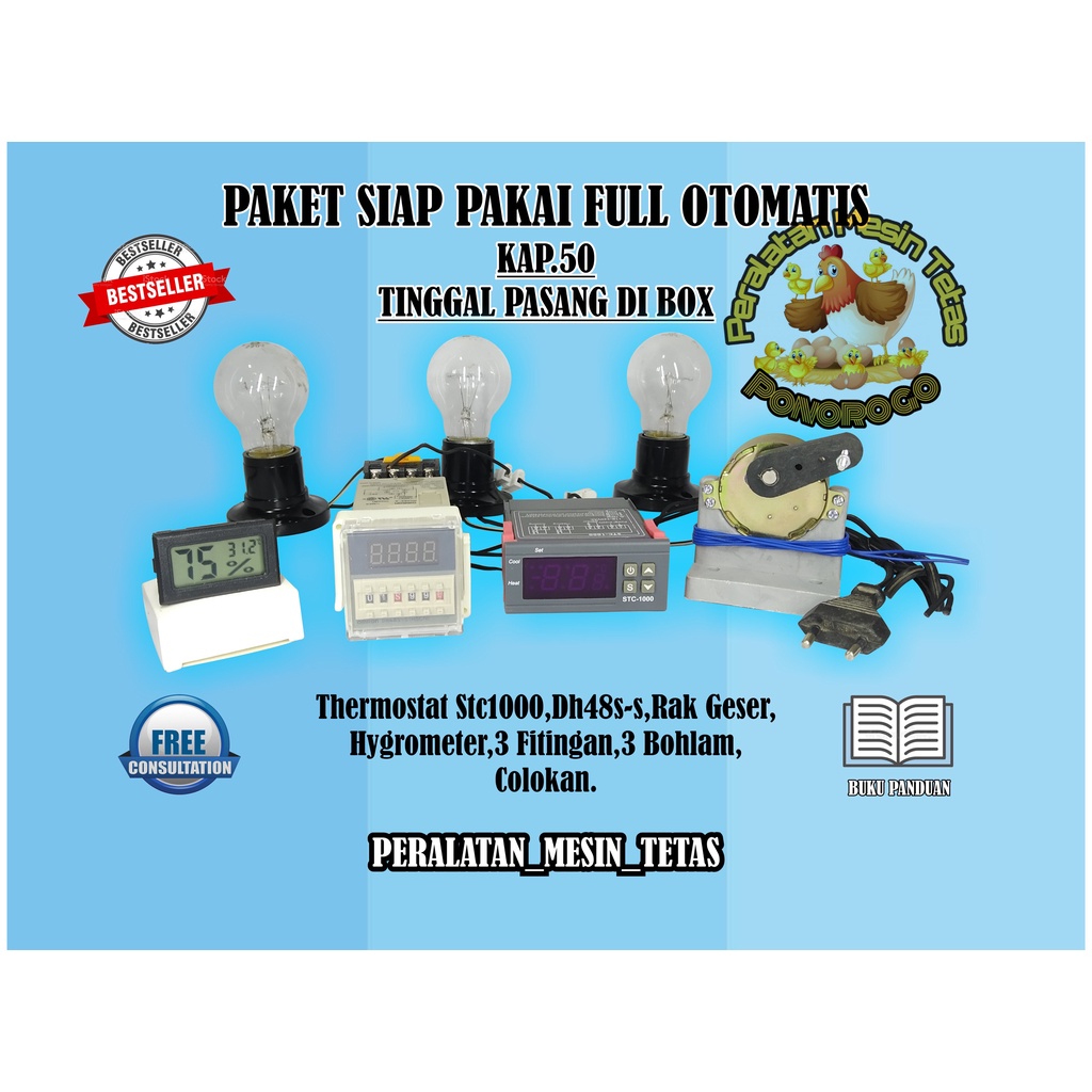 Paket Rak Geser Full Otomatis Kapasitas 50 Butir Telur