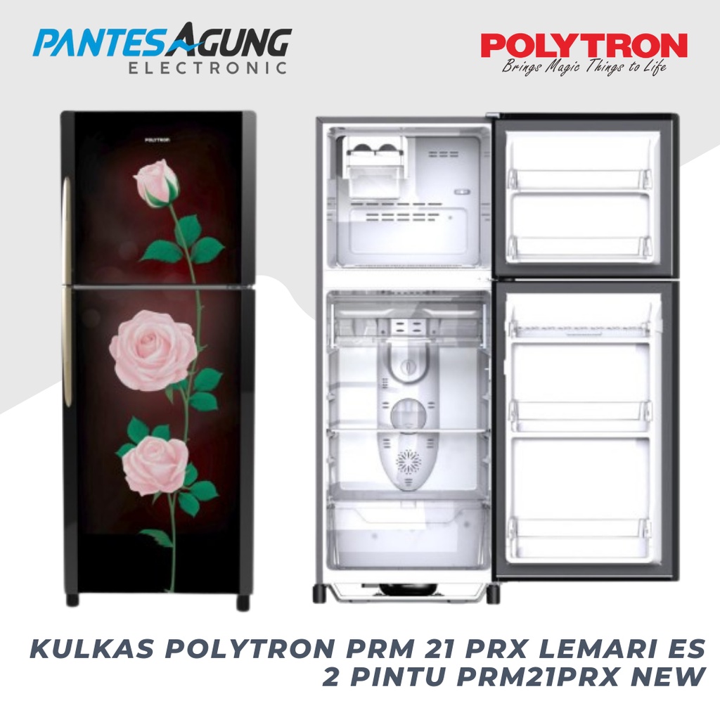 KULKAS POLYTRON PRM 21 PRX LEMARI ES 2 PINTU PRM21PRX NEW