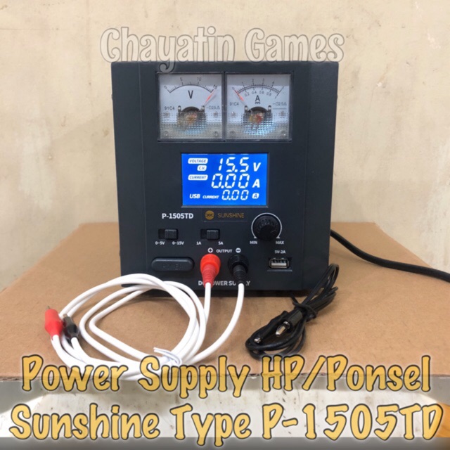 POWER SUPPLY HP / PONSEL MERK SUNSHINE TYPE P-1505TD 5 Amper (DIGITAL)