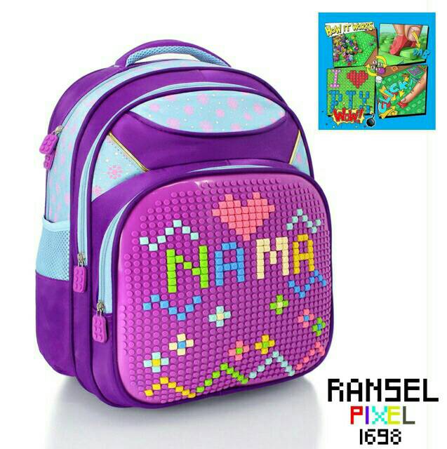 Restock powa lego pixel bag 1638 tas ransel sekolah anak