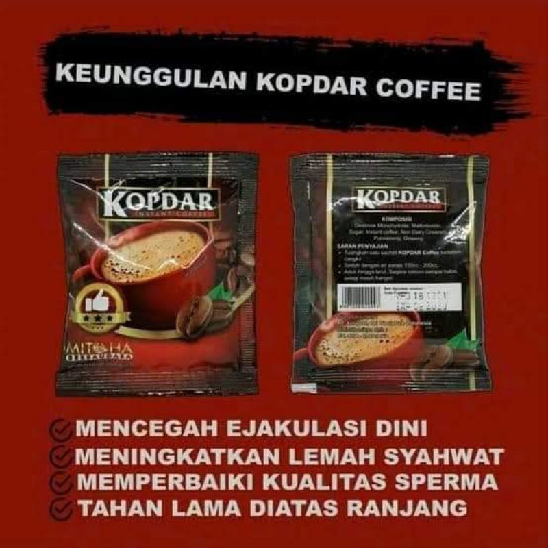 

KOPI KOPDAR ECER PER 1 SACHET -->>> SOLUSI UNTUK ANDA YANG INGIN DISAYANG ISTRI