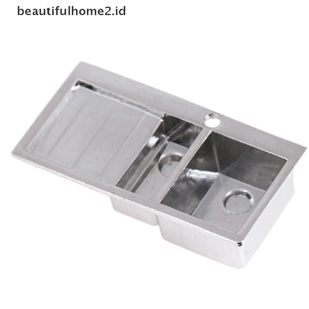 (beautifulhome2.id) Mainan Miniatur Wastafel Dapur / Kamar Mandi Bahan alloy Untuk Aksesoris Rumah Boneka