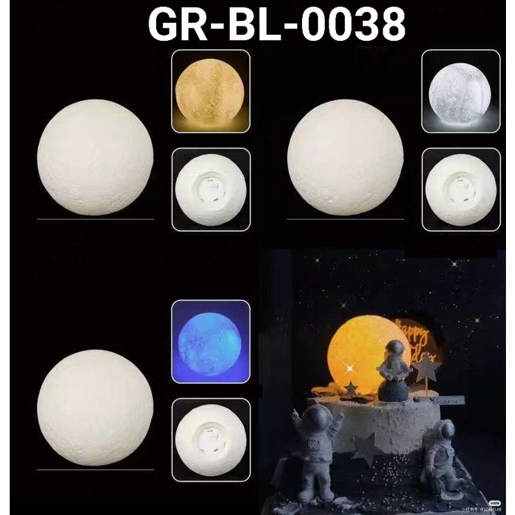 

GR-BL-0038 Cake topper hiasan kue astronot planet bumi bulan lampu (mainan) yamama baking