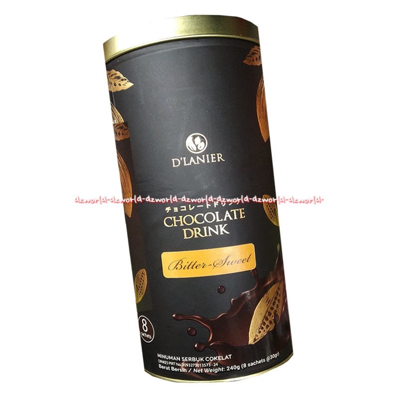 D'Lanier Chocolate Powder Drink Bitter Sweet 30g 8Sachet Dlanier D-lanier Minuman Serbuk Cokelat Powders Drinks