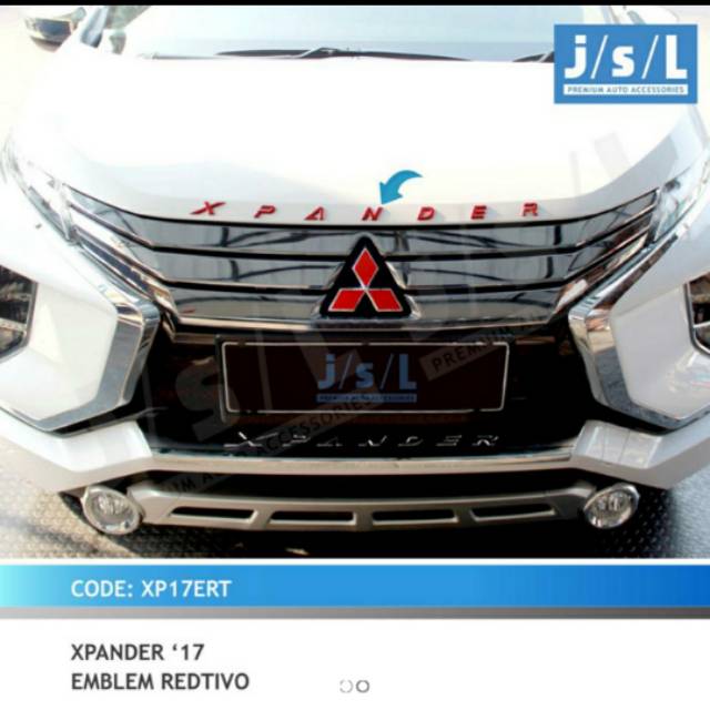 Emblem hood molding/ kap mesin Xpander Hitam Chrome Merah jsl