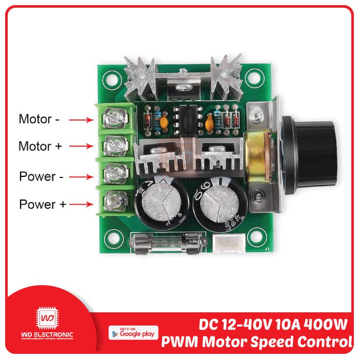 DIMMER DC 12V-40V 10A 400W PWM DC SPEED CONTROL