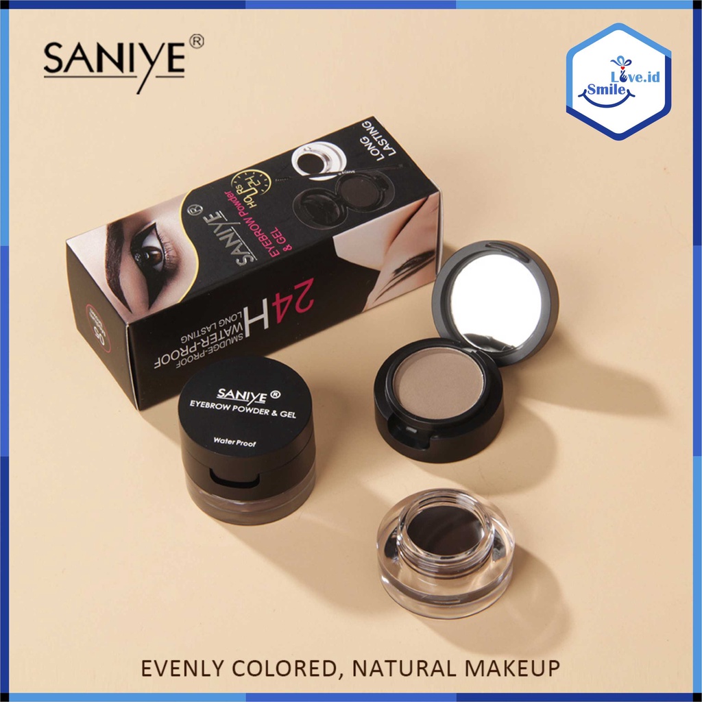 SANIYE 4 in 1 Eyebrow Cream &amp; Gel Eyebrow Powder Double Layer with Brush S09