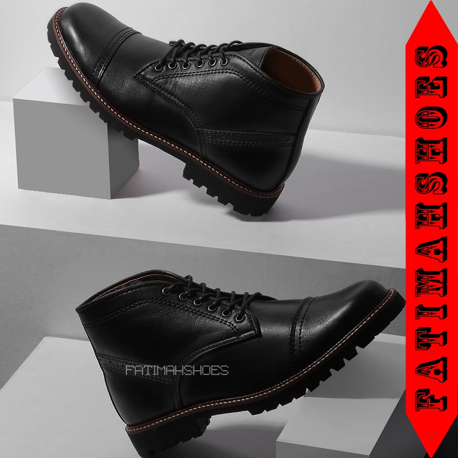 Sepatu Boots Formal Kerja kantor Pria FATIMAHSHOES Kulit Pria