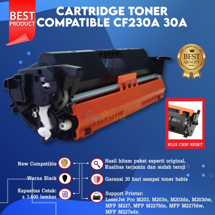 Cartridge Toner Compatible 30A CF230A XP M203d M203dn M227fdn M227fdw