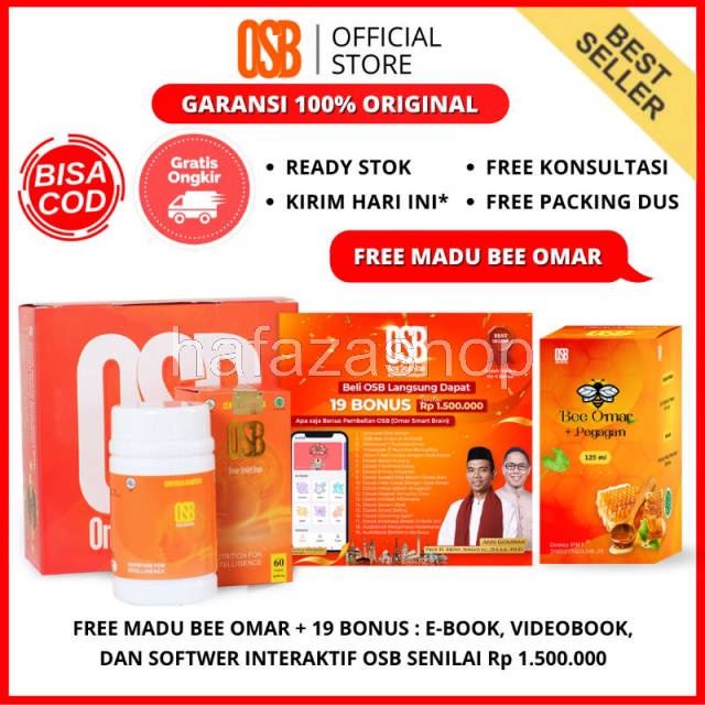 OSB Vitamin Otak Anak dan dewasa Omar Smart Brain Kapsul 100 % Produk Asli &amp; Original Free Madu Bee Omar