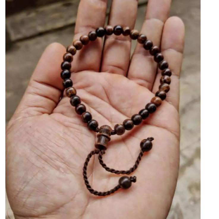 "XC.02Jl22g" Gelang kayu gaharu asli 5mm gelang tasbih pria gelang tasbih 33 butir gelang tasbih kay