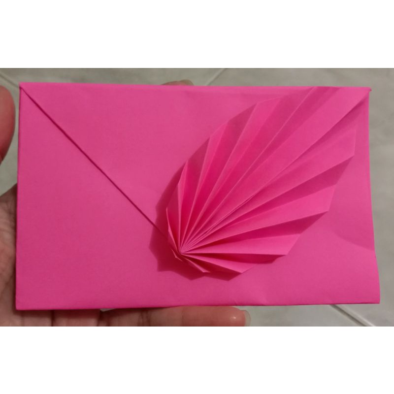 

amplop lebaran motif daun warna pink