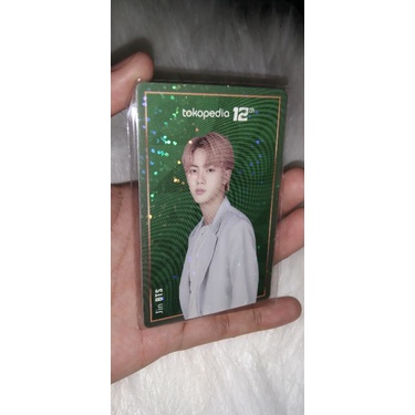 PHOTOCARD BTS TOKO HIJAU OFFICIAL JIN HOLO