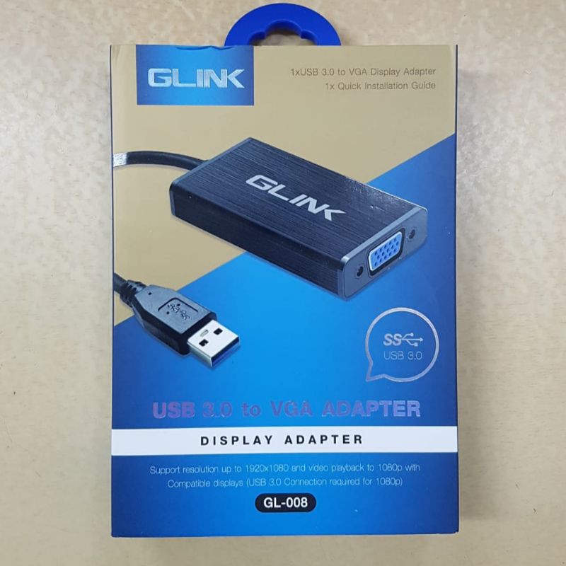 USB 3.0 TO VGA DISPLAY ADAPTER GLINK