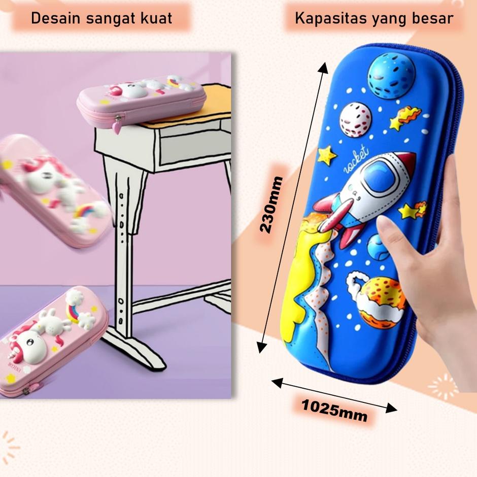 

Super Luar Biasa Tempat Kotak Pensil Anak 3D Karakter Cars Astronot Galaxy Aesthetic Bahan EVA Timbul Anti
