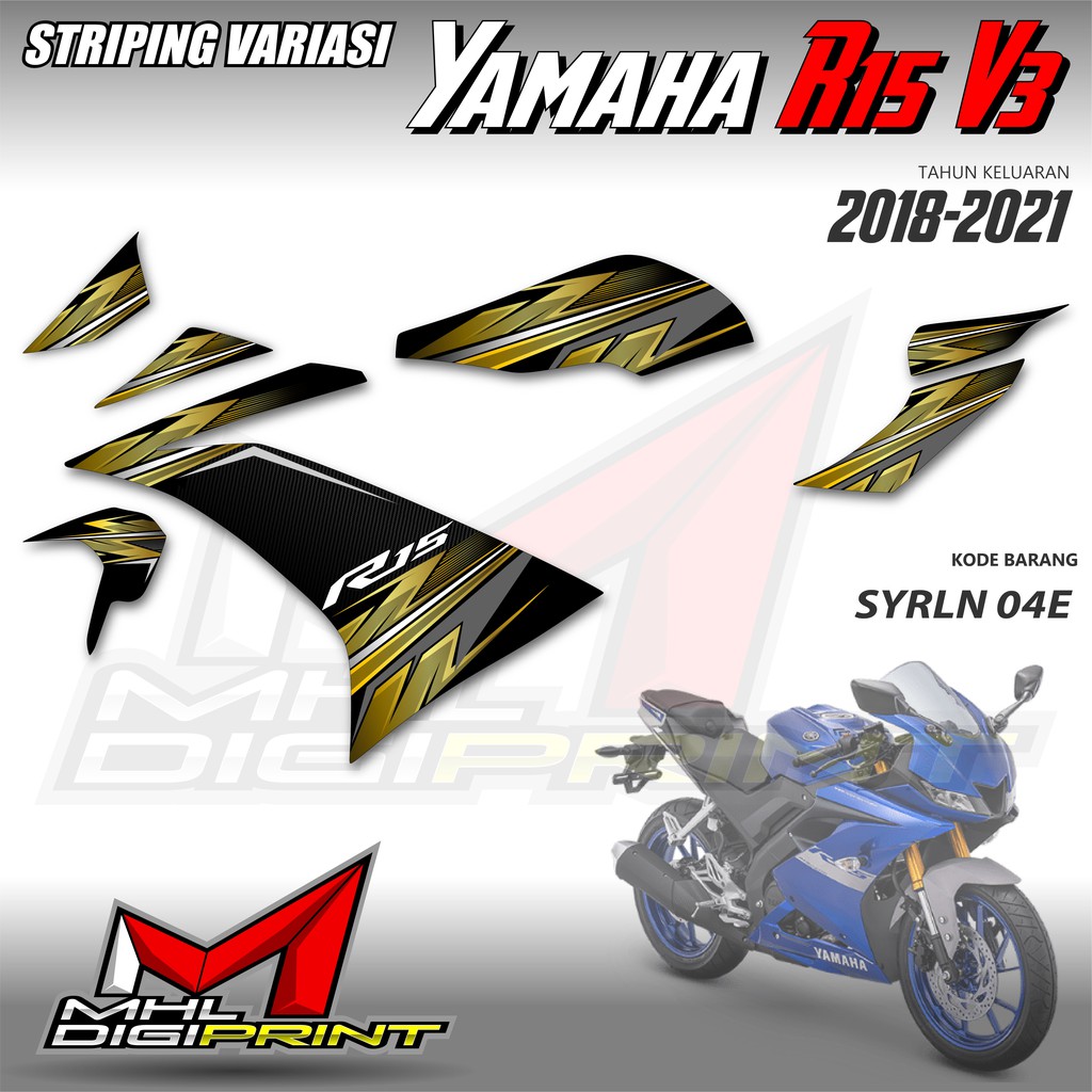 STRIPING VARIASI YAMAHA R15 V3 - STIKER R15 V3 - SYRLN 04