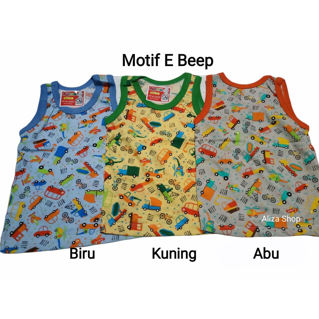 Agreekids Singlet Anak SNI Katun Motif size S - XL Agree