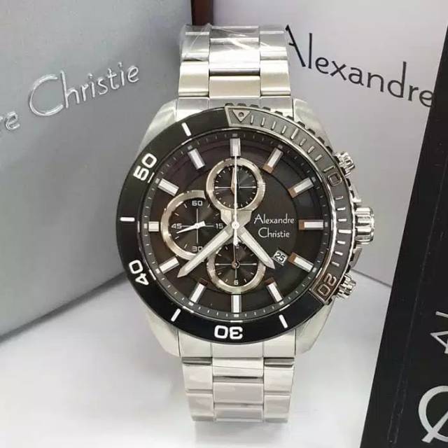 ALEXANDRE CHRISTIE AC 6543 PRIA SILVER BLACK CRONO ORIGINAL