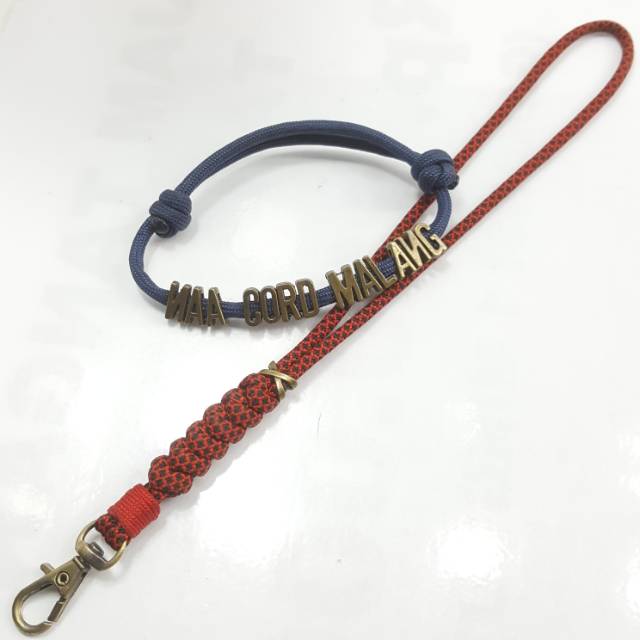 

Lanyard/ Tali ID Card Paracord 7 Winding SIMPUL DEPAN + BEADS