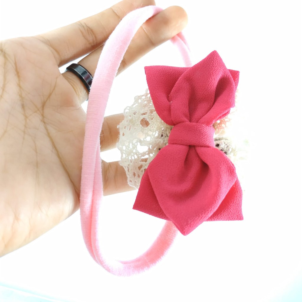 Bando baby Bandana Anak bayi Pita Newborn Headband Ikat Rambut Handmade Korea By Tokopelanginicer