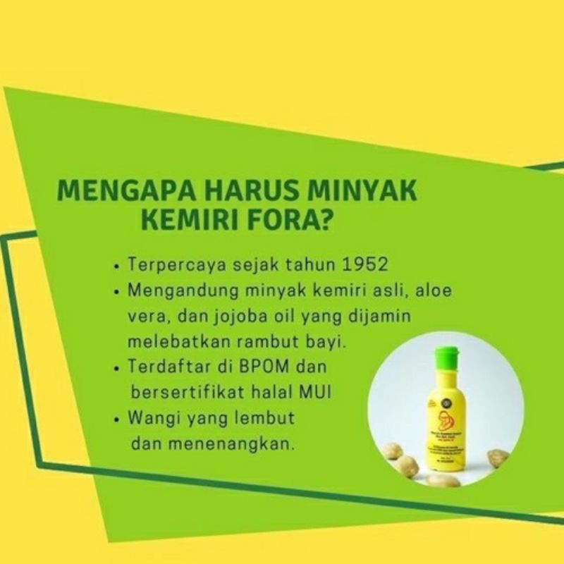 Fora Minyak Kemiri Murni Plus Jojoba Oil Penumbuh Rambut dan Alis POM 65ml