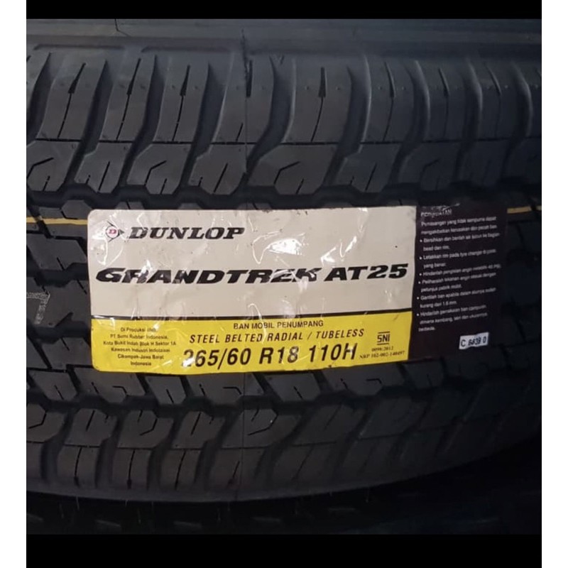 ban mobil dunlop 265 60 18 AT25 new fortuner pajero