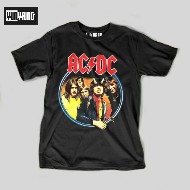 KAOS DISTRO ORIGINAL~KAOS BAND ACDC~KAOS MUSIK~T-SHIRT~COD~KAOS BANDUNG