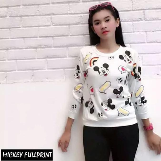 Kaos Hoodie Mickey Mouse Murah Atasan Pakaian Wanita .