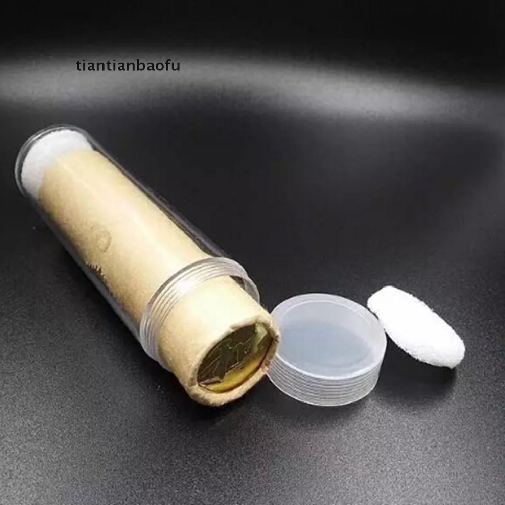 [tiantianbaofu] 1pcs 30mm Applied Clear Round Cases Coin Storage Protective Tube Holder Plastic Boutique