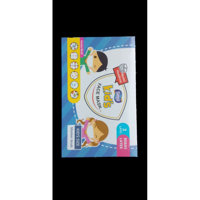 Masker Anak-Anak Masker Sensi Kids isi 50 Headloop 3ply Aneka karakter
