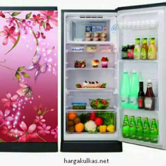 Bunga stiker kulkas 1 pintu