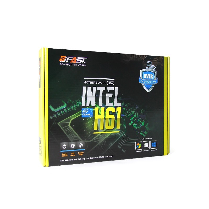 MOTHERBOARD FAST INTEL H61 LGA 1155 WITH 6 PORT USB 2 PORT OUTPUT HDMI DAN VGA BERGARANSI 1 TAHUN