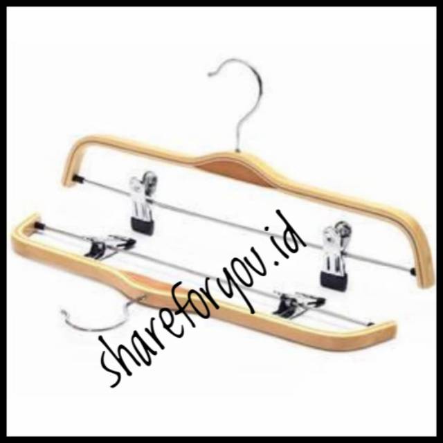 HANGER Jepit Kayu dewasa Zara gantungan celana hanger celana rok