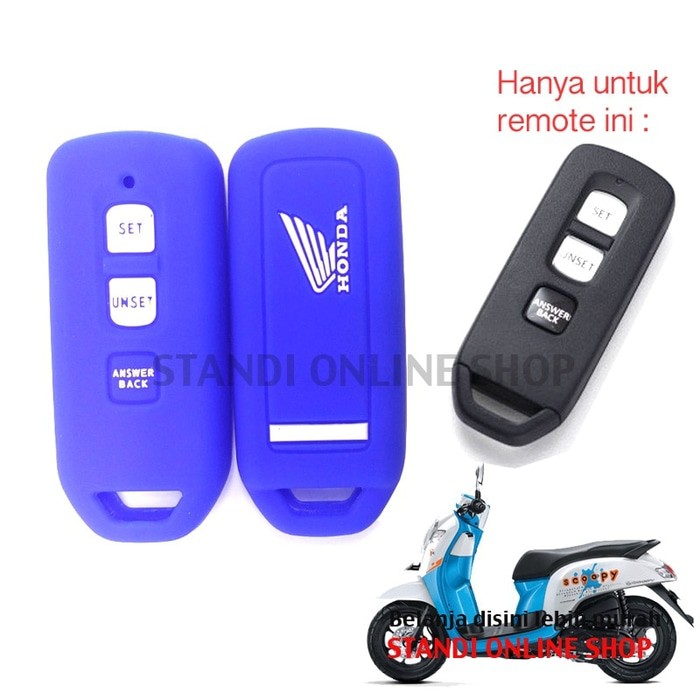 Kondom Kunci Silikon Remote Keyshirt Motor Honda All New Scoopy Biru