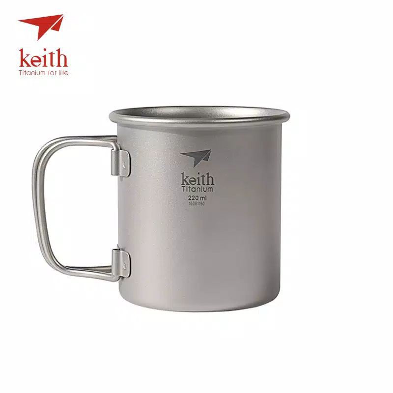 Keith titanium Ti3200 220ml mug with folding gelas cangkir Ultralight ngopi