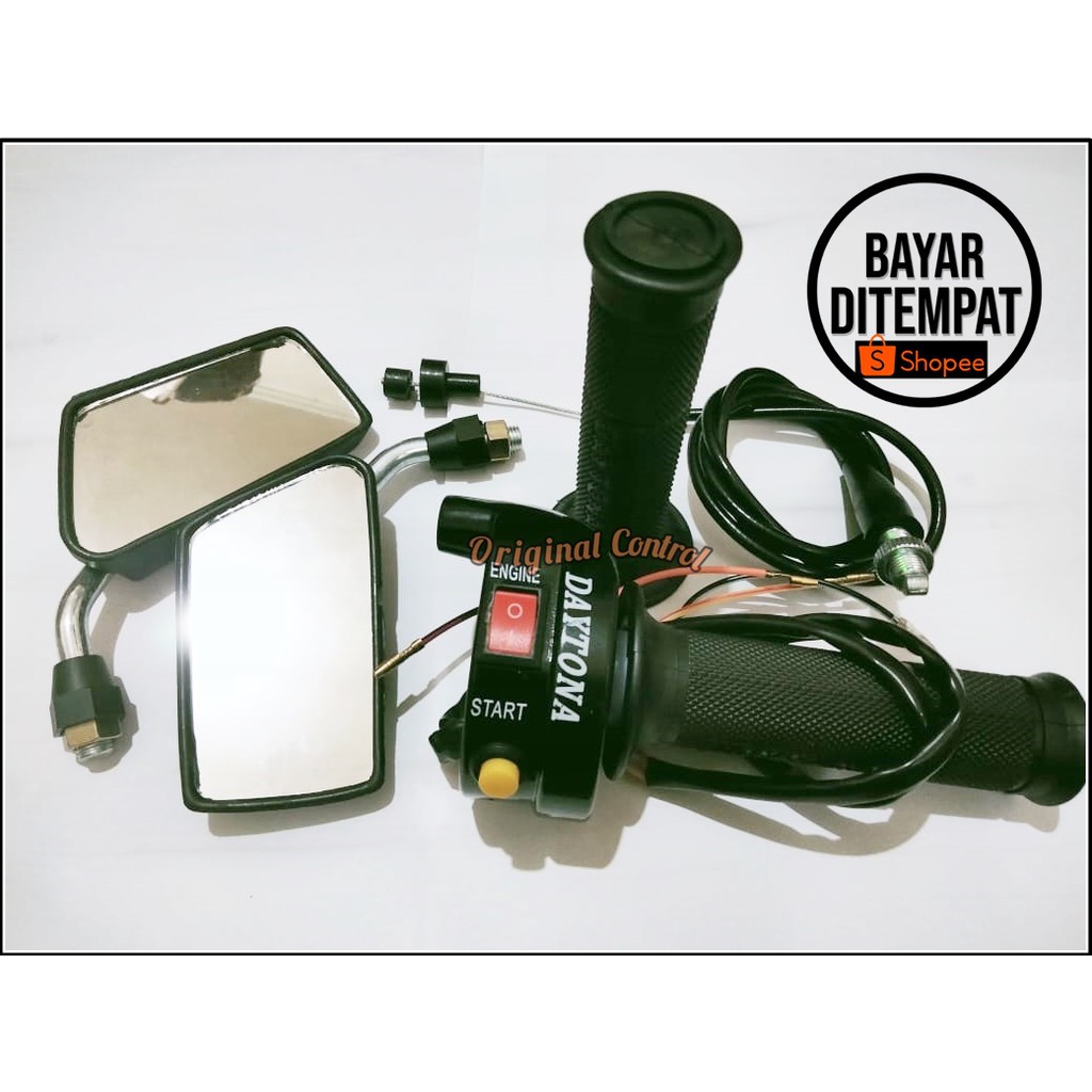 Gas spontan daytona 2 tombol + spion standar RX king