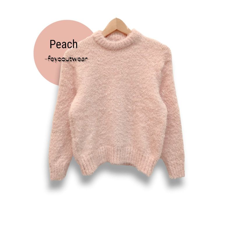 Sweater rajut bulu premium YEJI / sweater rajut wanita korea style