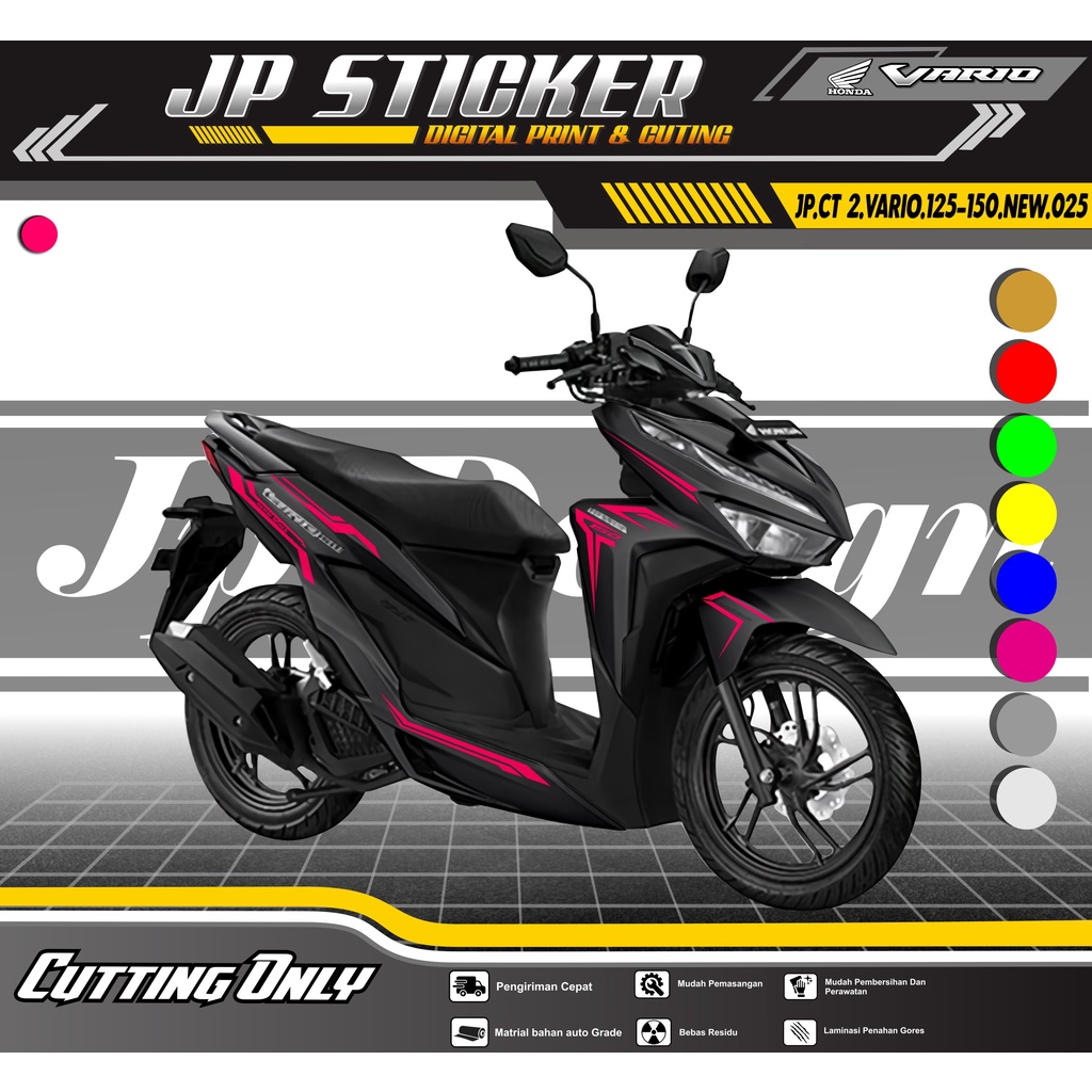 Cutting Sticker Body MOTOR HONDA Vario NEW 125 -150.- Aksesoris Sticker Motor Honda Vario 125 -150 NEW JP.CT2.025