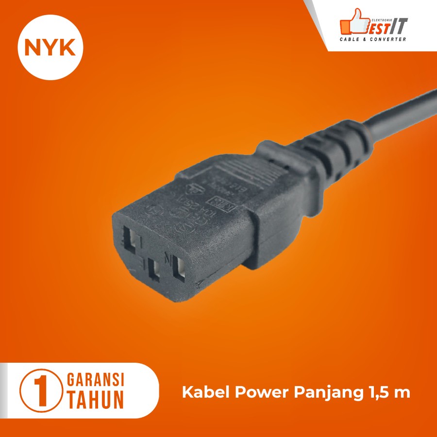 Kabel Power PC Komputer 1.5 Meter NYK /Kabel Power Monitor Original NYK