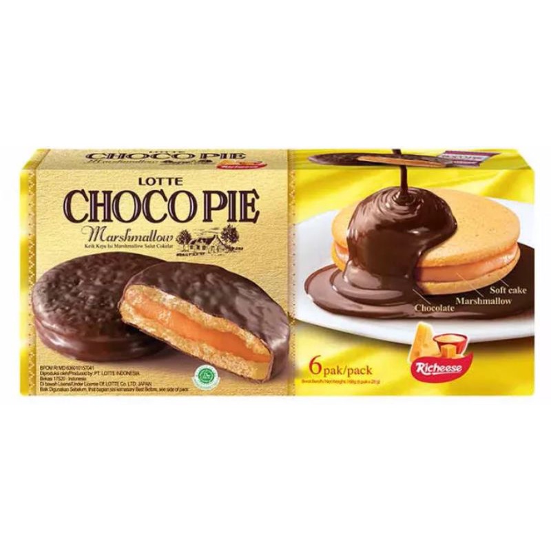 

Chocopie lotte chocopie per pak 12pc murah