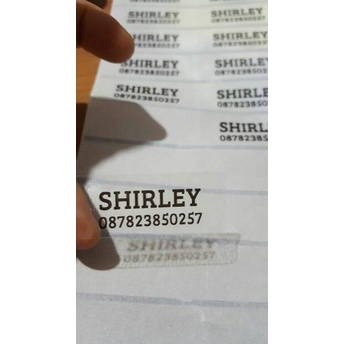 

Zcy81 Label nama anti air stiker waterproof Transparan .