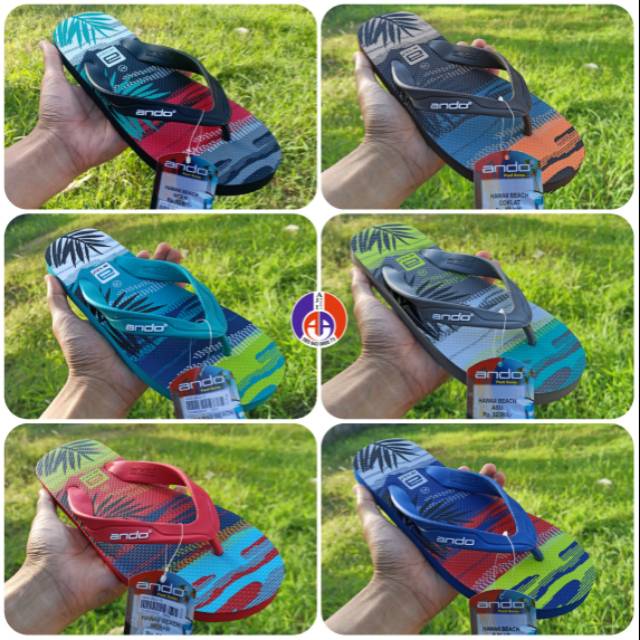 Termurah Sandal Pria Motif Pantai (Hawai Beach Original Ando)