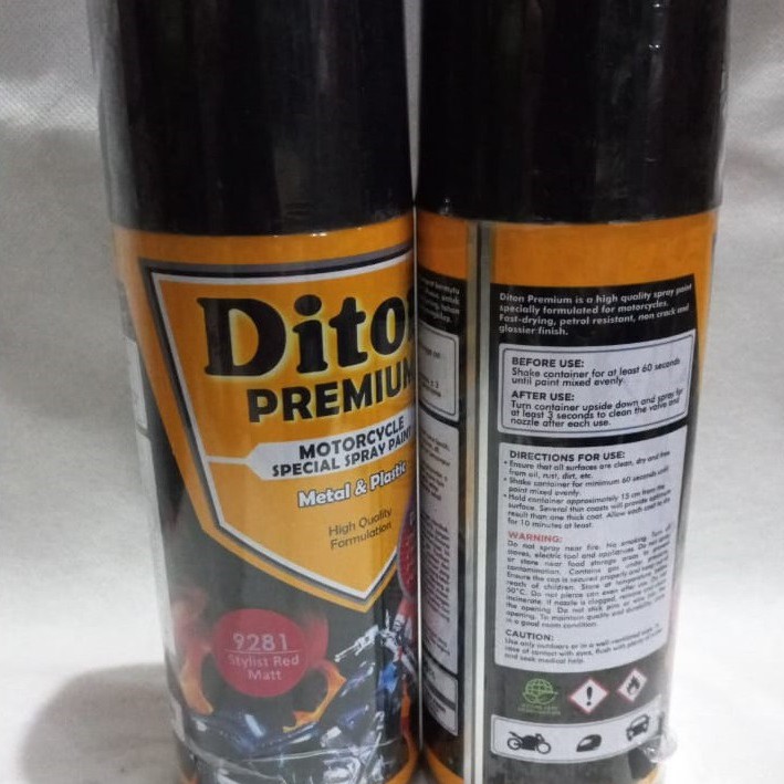 Pilok Pilox Cat Semprot DITON Premium H9281* Stylist Red Matte / 9281 Merah Doff Dop (400cc / 400ml)