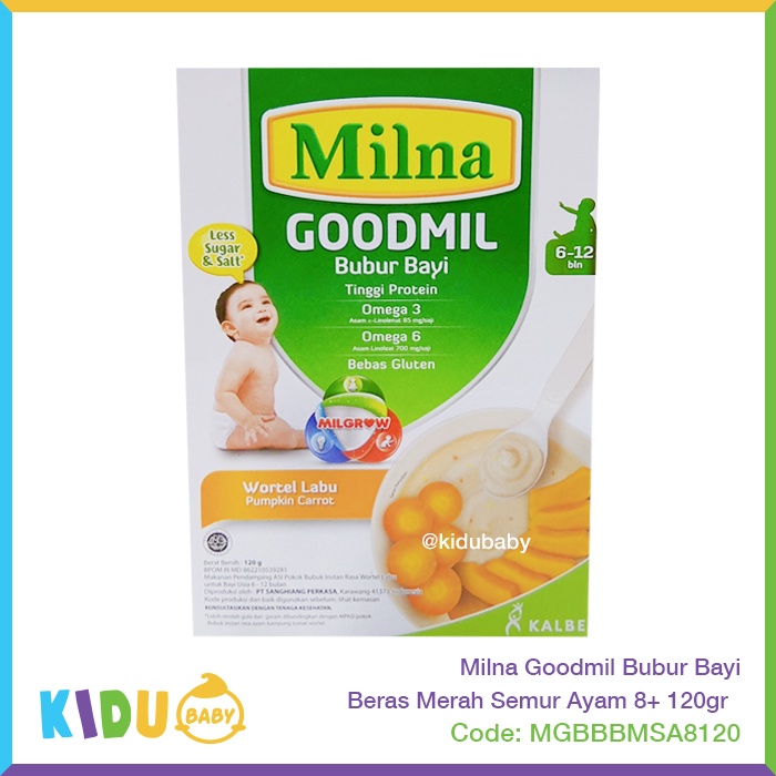 Milna Goodmil Bubur Bayi 120gr Makanan Cemilan Bayi MPASI Anak Kidu Baby
