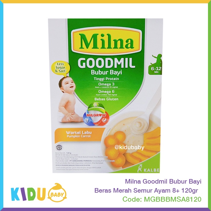 Milna Goodmil Bubur Bayi 120gr Makanan Cemilan Bayi MPASI Anak Kidu Baby